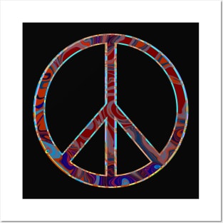 Tie dyed peace symbol Posters and Art